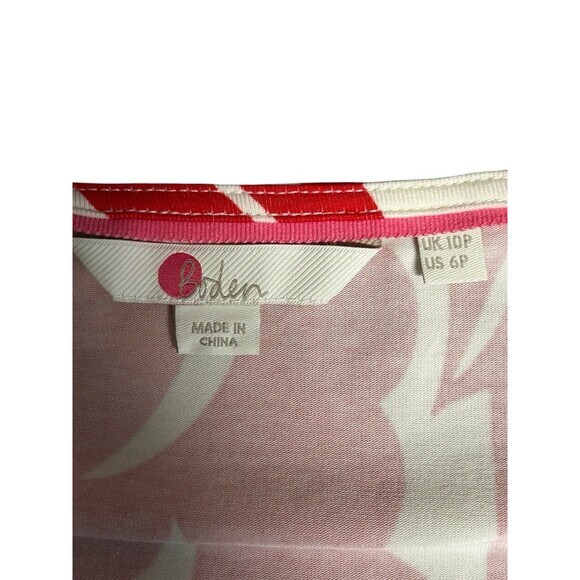 Boden Romper 6p red tropical bloom Caroline Print Belted Jersey Pockets boho - Picture 9 of 9